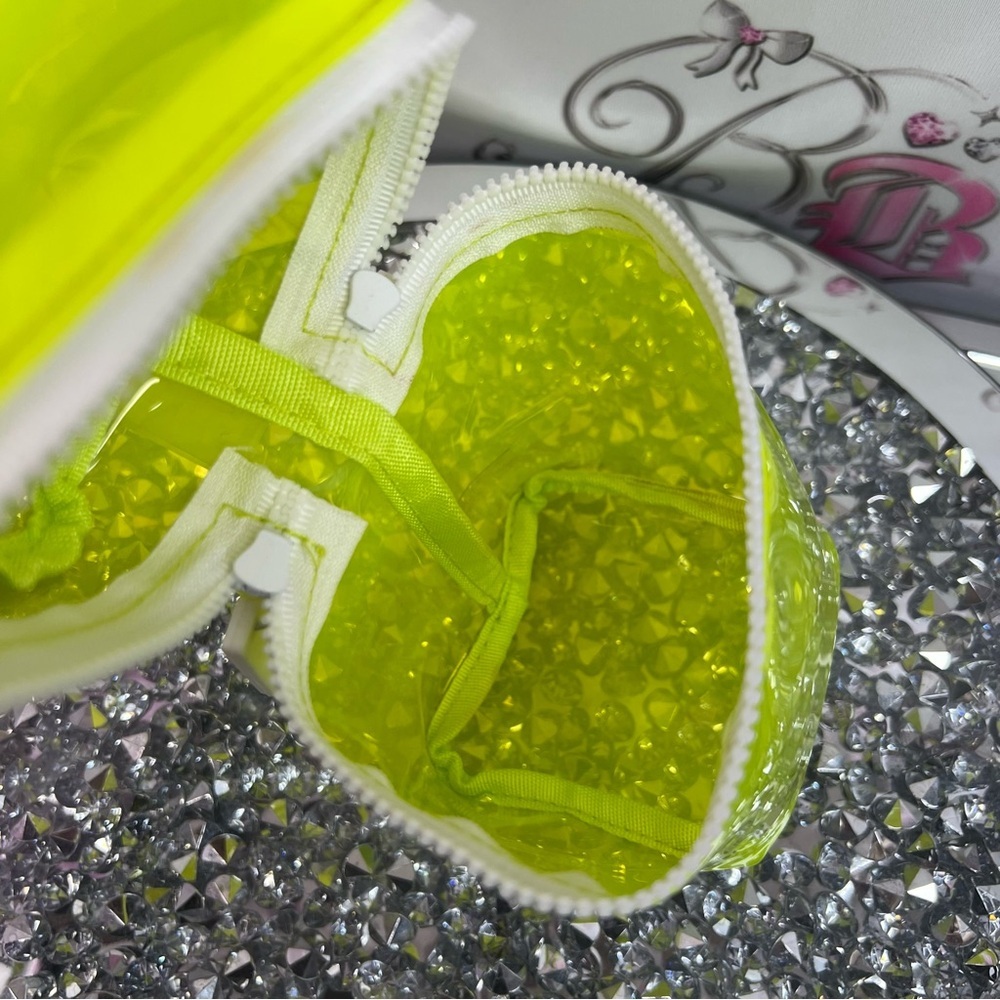 Drunk elephant bag seethrough transparent Neon Yellow Clear Vinyl Cosmetic Pouch - Picture 9 of 10